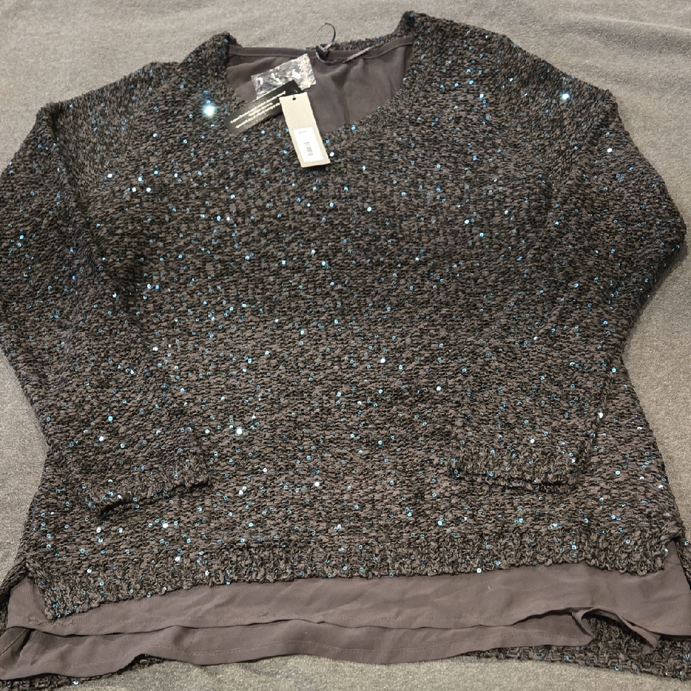 Apt. 9 Black Sequin Sweater